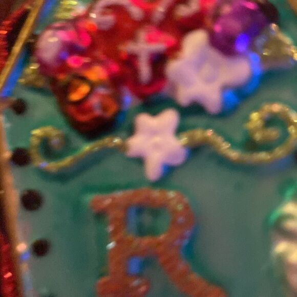 Holiday Lane Glass Sugar Skull Ornament Coffin RIP Day of the Dead Glitter - Picture 8 of 13